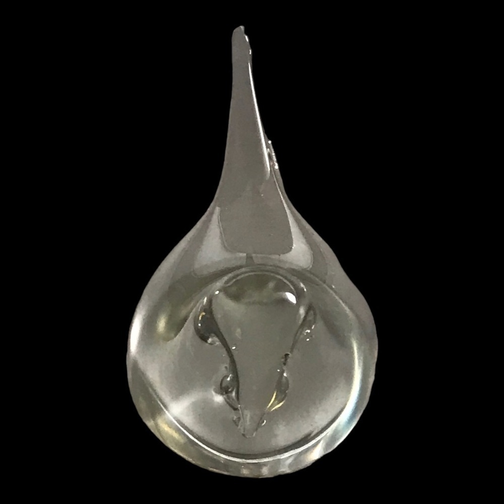 Clear Glass Bird Figurine.